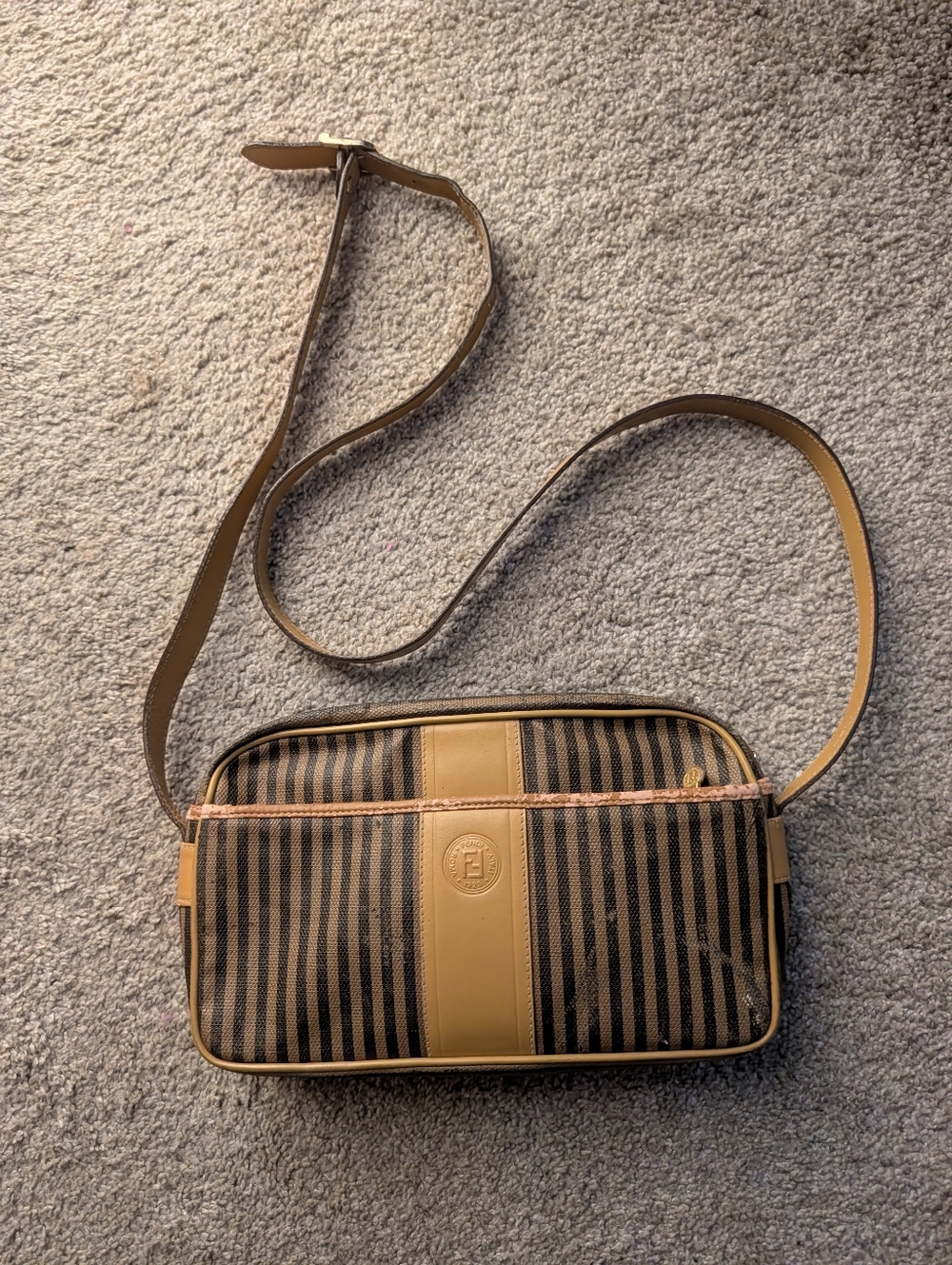 FENDI Vintage Leather Canvas Bag
